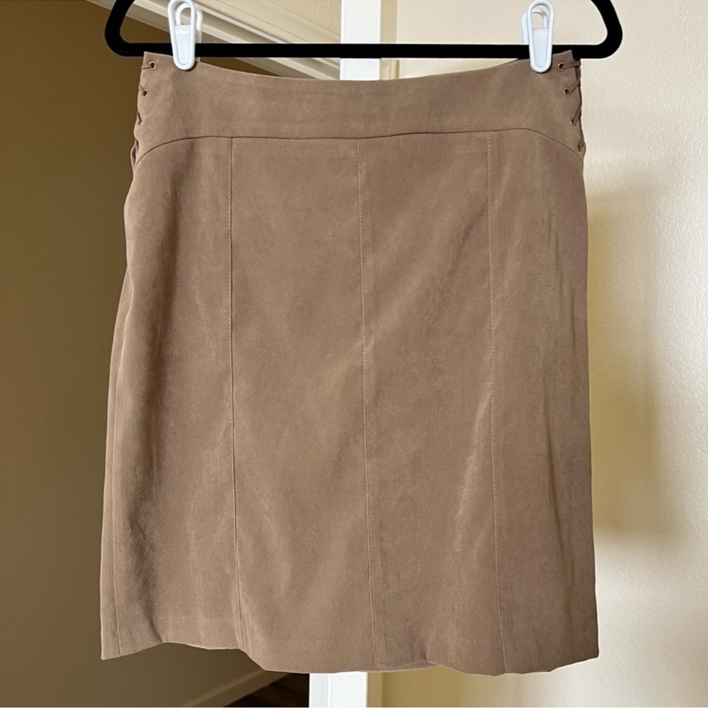 Tan Faux Suede Skirt